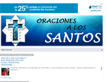 Tablet Screenshot of oracionesalossantos.com